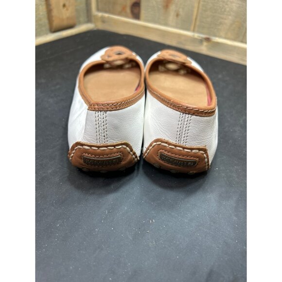 Sperry Womens Size 6M Leather Ballet Flats White & Brown - Picture 5 of 8